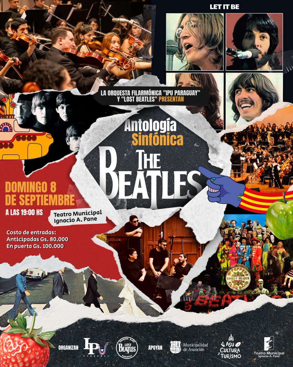 ¡No te pierdas la Antología Sinfónica The Beatles con la Orquesta IPU Paraguay! 
Domingo 8 de septiembre, 19 hs, en el Teatro Municipal Ignacio A. Pane. ¡Vive la magia de los clásicos de The Beatles como nunca antes! 🎵❤️ #Concierto #TheBeatles #OrquestaIPU #MúsicaSinfónica