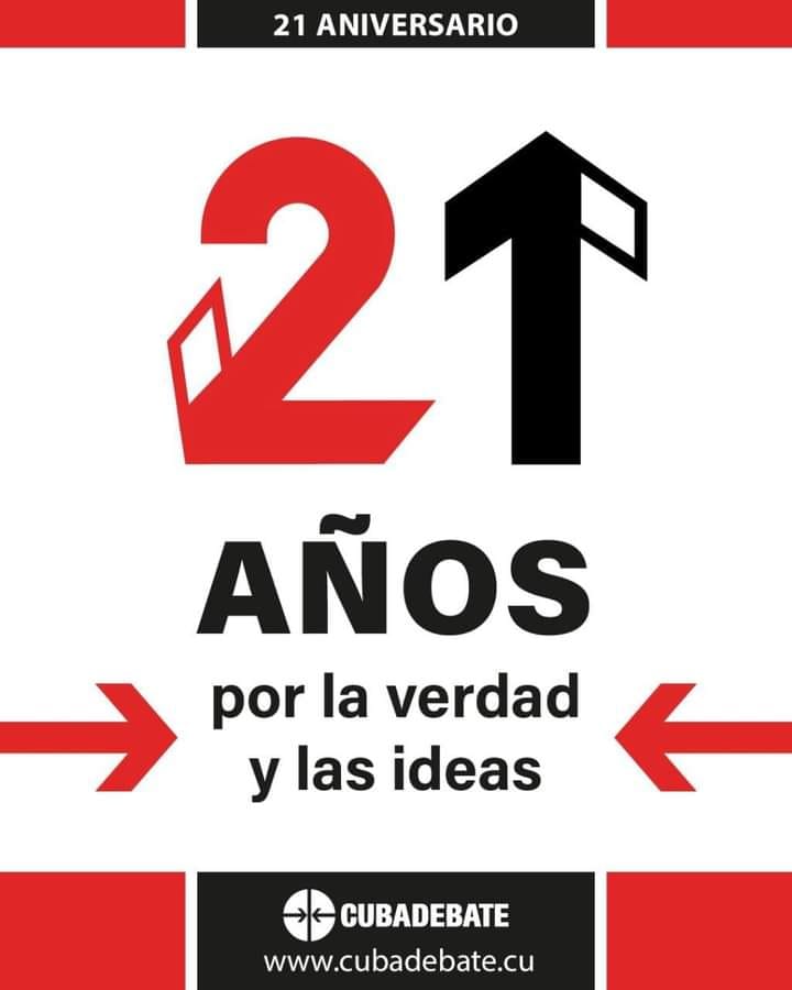 MorejonMileidy's tweet photo. #Cubadebate Hoy está cumpliendo 21 años luchando por la verdad y las ideas.Un colectivo referente de la comunicación mediática en #Cuba, que continúa apostando por la innovación dentro del sistema de medios públicos de nuestro país.Reciba todos mi felicitación y abrazo. https://t.co/iQgG6zvx59