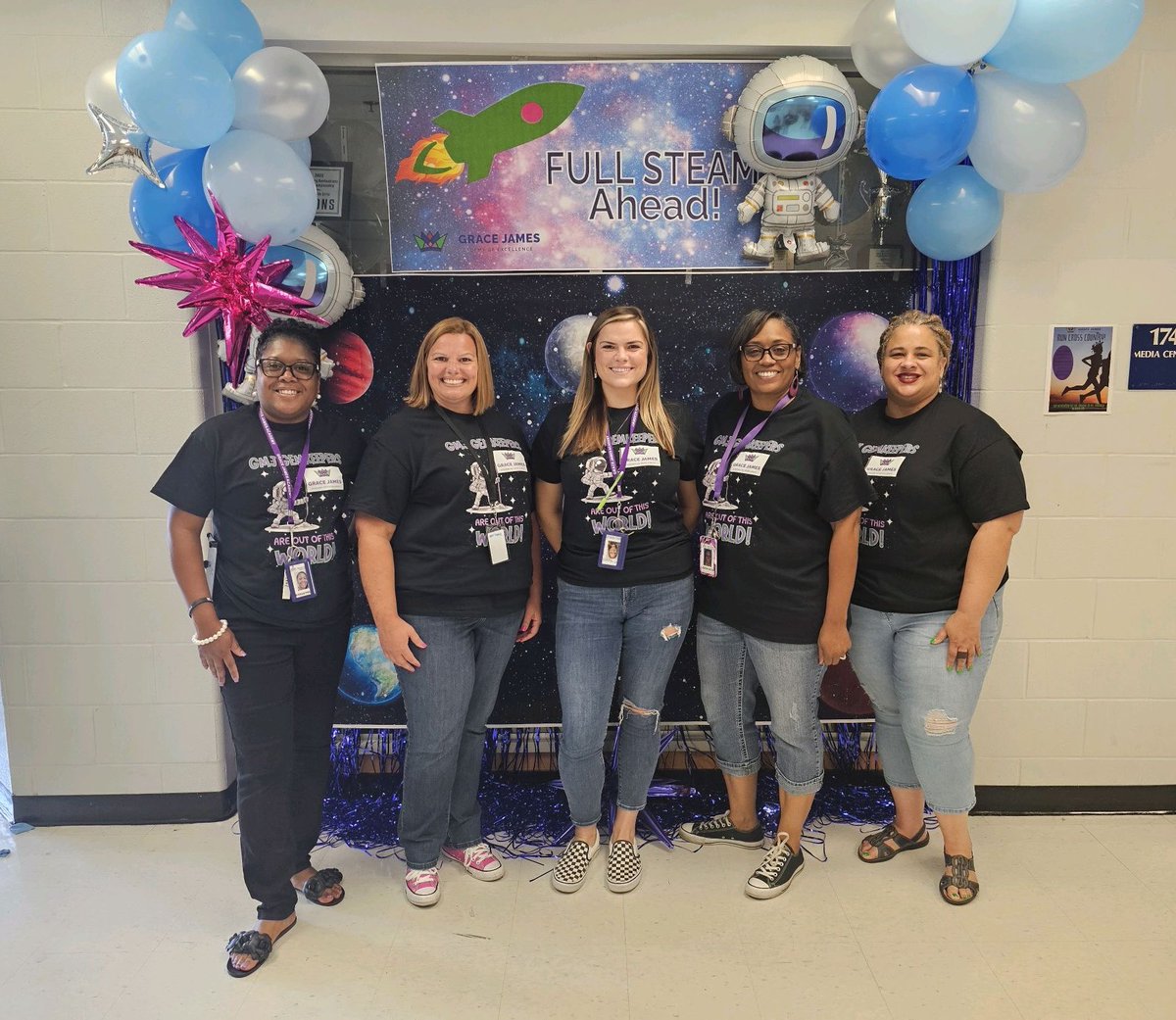 labron_horton's tweet photo. The GMJ Counseling Team is ready to welcome our students back with open arms! We ready! #CrownsUp  @STEAM_GEMS @mshensley19 @DrFields2020 https://t.co/6OCE6fBFzj