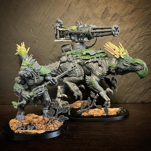 CaptainSnikt's tweet photo. A Krogryn (Broadside) joins my Rattleback (Riptide) in my Kroot bestiary @warhammer #40k #kroot #warhammer40k https://t.co/CZI6wr4m0c