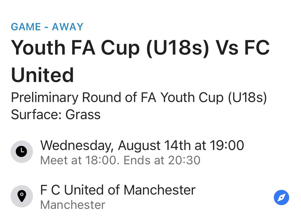darwenfc_u23s's tweet image. FA Youth Trophy fixture