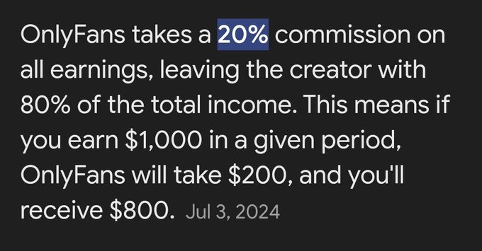KRAZY! SO MV TAKES 40%, OF TAKES 20% &amp; FANSLY TAKES 15%, WELP GLAD IM #TEAMSFANSLY LOL BUT ILL MAKE A<a href="/tag/teamsfansly"class="tags"><span>#teamsfansly</span></a>