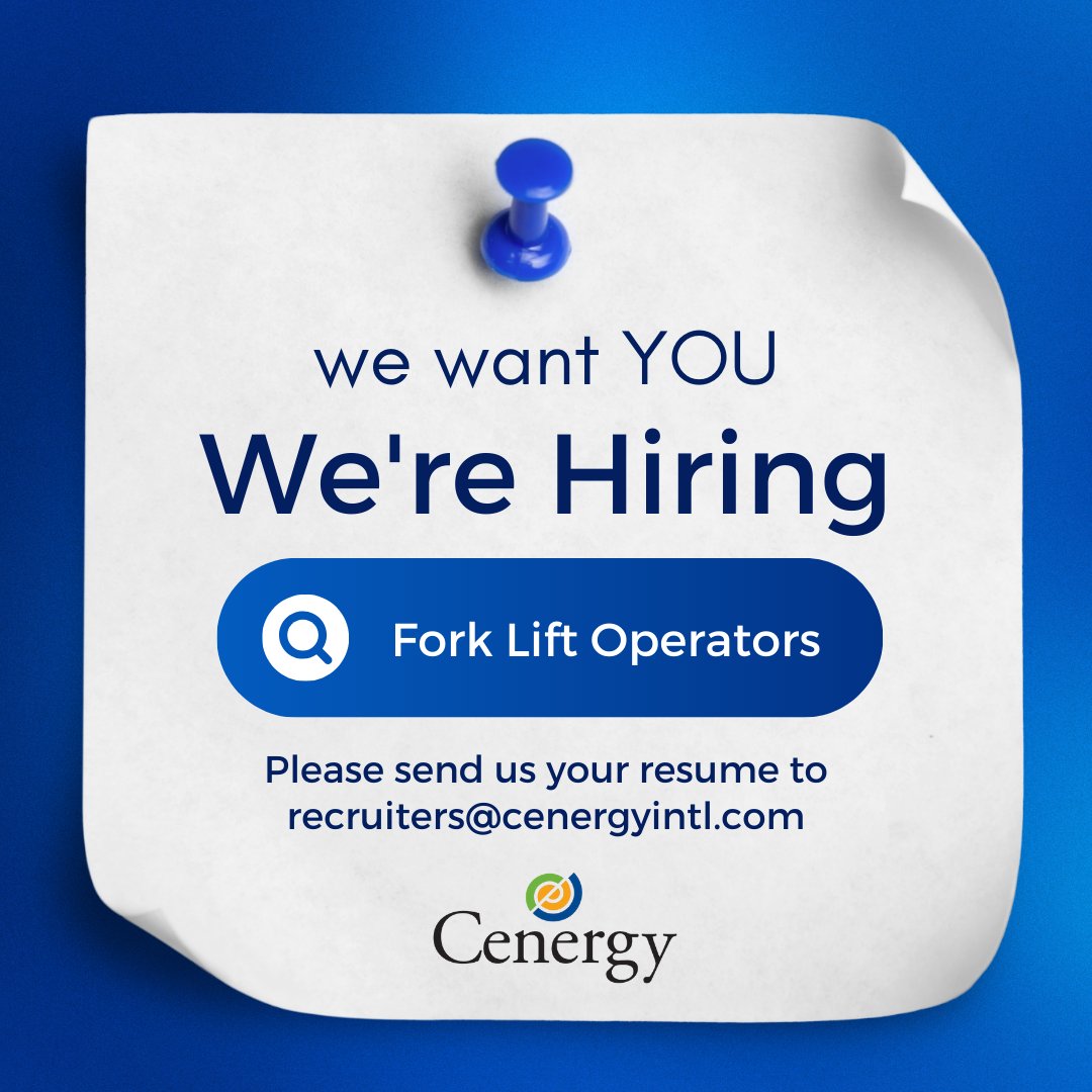 Cenergy_'s tweet photo. 📦 Immediate Openings for Forklift Operators in South Carolina! 📦
Starting Pay $22.00/hr
Full Benefits Package (Select Holidays and Vacation)
Opportunities for Advancement
Apply Now by sending your resume to recruiters@cenergyintl.com!
#HiringFast #ForkliftOperator https://t.co/NsZ304Weiv