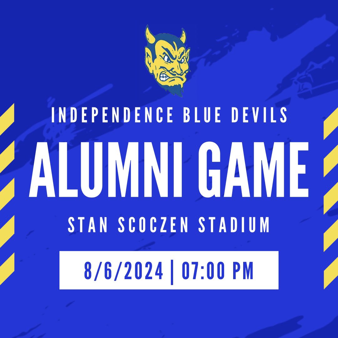 Less than one day until the Alumni vs Alumni game! Please try to arrive 30 minutes before. Bring a white and blue shirt &amp; water! Go 🔵😈