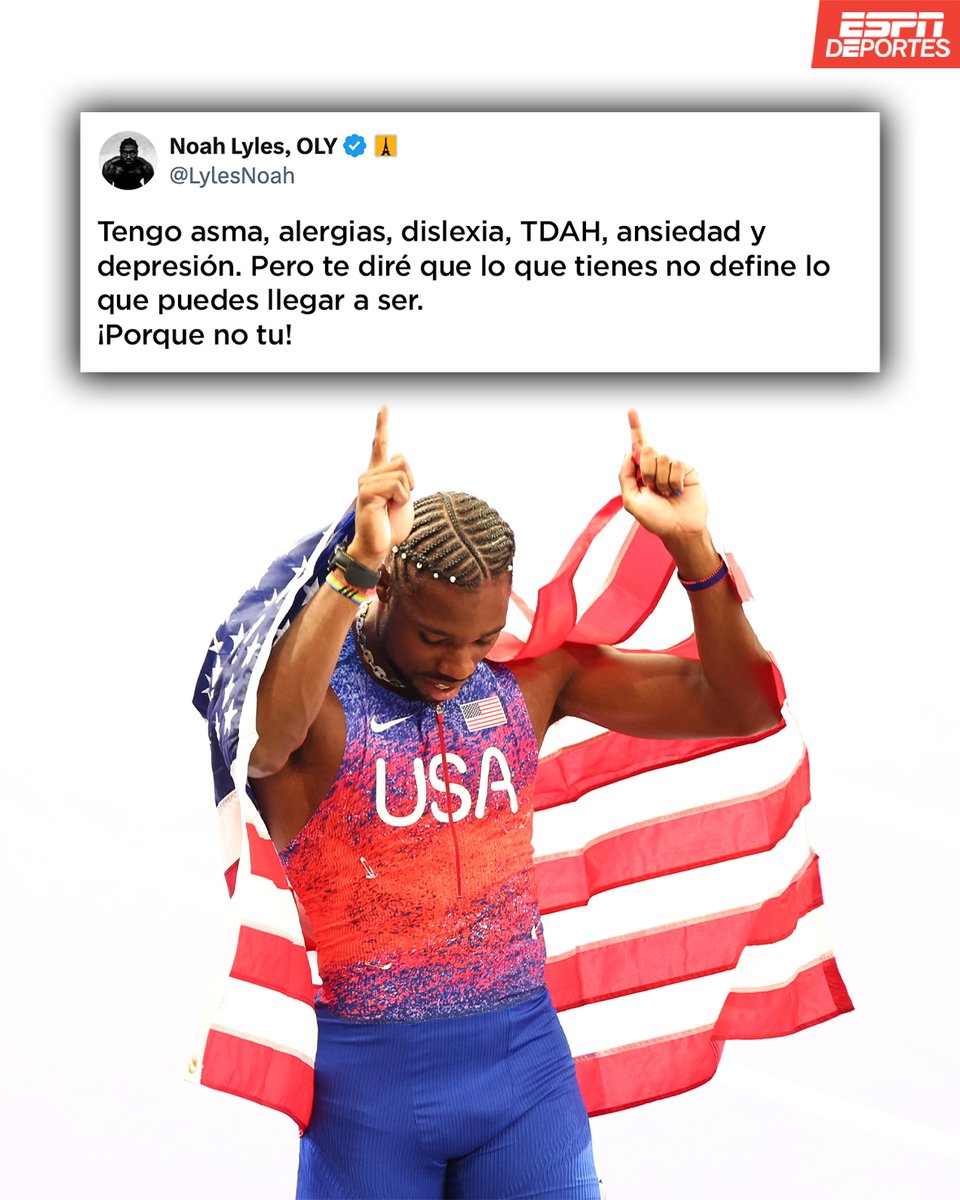 El mensaje de Noah Lyles tras ganar los 100 metros en #Paris2024 👏🏻 🔥