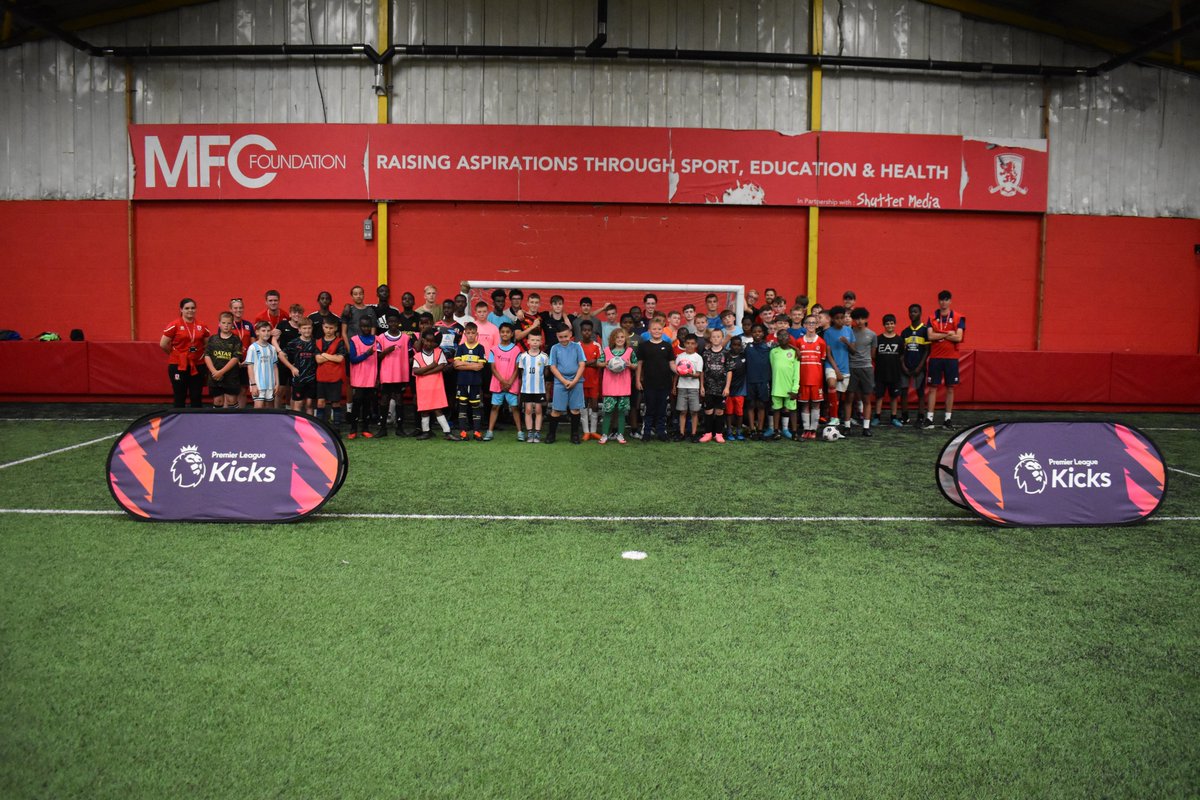 MFCFoundation's tweet photo. Around 70 young people aged between 8 and 16 came together for our traditional summer holiday #PLKicks  intra-site tournament at the Herlingshaw, South Bank this afternoon.

Three groups from TS1 representing the Teesside University session, attended the event as well as participants from our PL Kicks provision throughout Teesside, including East Cleveland and Hartlepool, came together to celebrate the end of another year of positive, diversionary activities.

“This session has been planned for a long time,” says the Foundation’s Youth Engagement Coordinator, Eve Allen. “As our other tournaments have been, it was fully inclusive, really enjoyable and very keenly contested! Participants coming together from different communities and leaving with smiles is always good to see.”

@PLCommunities