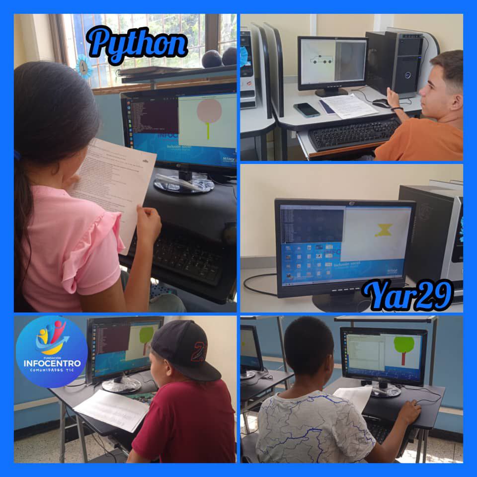 Programación con Python, es la herramienta TIC que en el Infocentro Domingo Oviedo Parada de Urachiche nuestras facilitadoras imparten niños y niñas…

#PatriaSoberanaYPlena
¡Vamos!
<a href="/Gabrielasjr/">Gabriela Jiménez</a>
<a href="/LarosaInfove/">LaRosaInfoVE</a>
<a href="/InfocentroOce/">Infocentro_Vzla3</a>