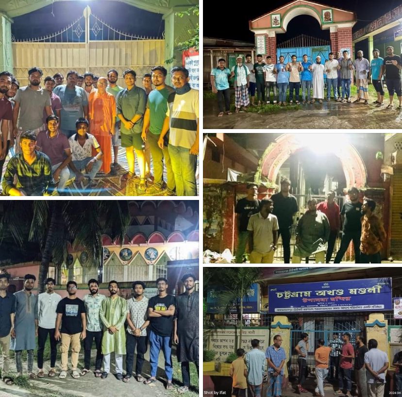Amidst the hundred posts you see about hate today, please also see this. The general people, from different religions and creeds coming together to protect the temples and the minority communities. Real #BANGLADESH is not that of hate but of camaraderie. 
Photo from Facebook