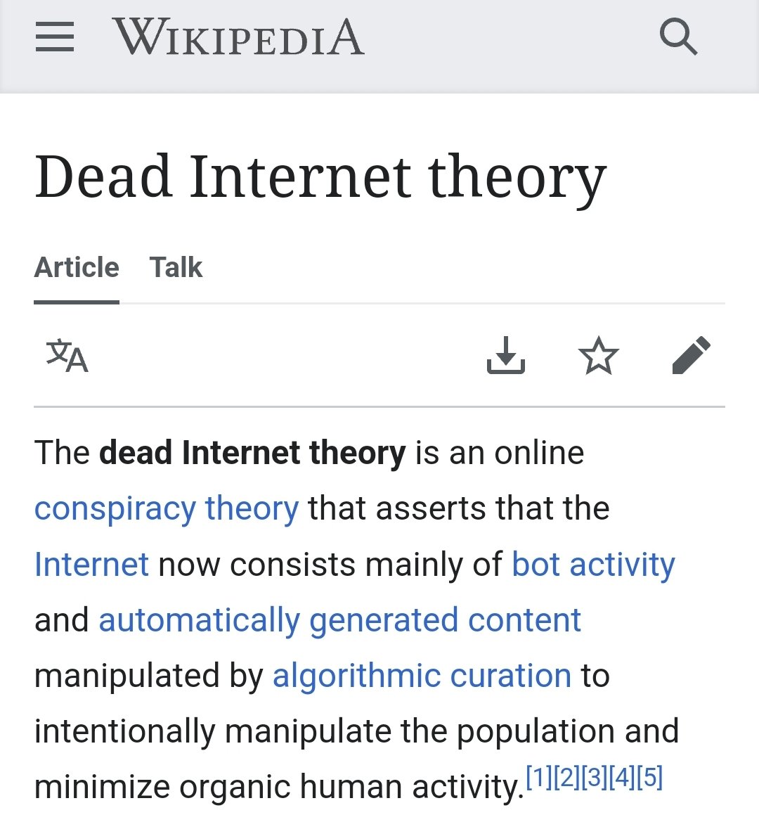Dead internet theory