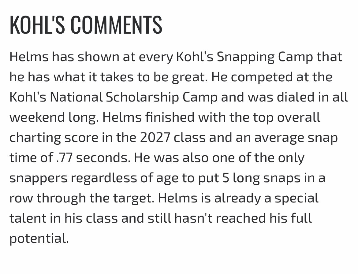 Holden Helms (@holdenhelms2027) on Twitter photo Honored to be ranked a 4.5⭐️and 1st in 2027 by <a href="/KohlsSnapping/">Kohl's Snapping Camps</a>. Thank you <a href="/Coach_Casper/">Coach Casey Casper</a> for the write up. Looking forward to the upcoming season!
<a href="/HKA_Tanalski/">Adam</a>
<a href="/Blake_W_Dunham/">Blake Dunham</a> Honored to be ranked a 4.5⭐️and 1st in 2027 by <a href="/KohlsSnapping/">Kohl's Snapping Camps</a>. Thank you <a href="/Coach_Casper/">Coach Casey Casper</a> for the write up. Looking forward to the upcoming season!
<a href="/HKA_Tanalski/">Adam</a>
<a href="/Blake_W_Dunham/">Blake Dunham</a>