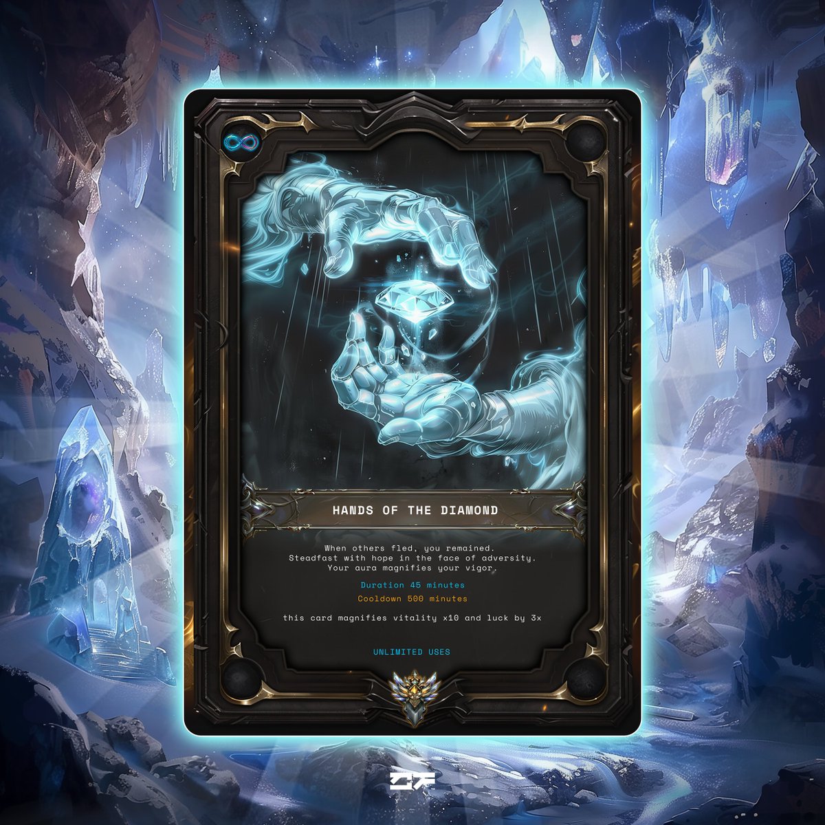 When there was blood in the streets, let them know...

YOU was there!

HANDS OF THE DIAMOND
Legendary Infinity Card

The first 200 to tag 2 friends and drop their wallet address will receive this LEGENDARY card to use in the upcoming live battle game.

FTB⚔