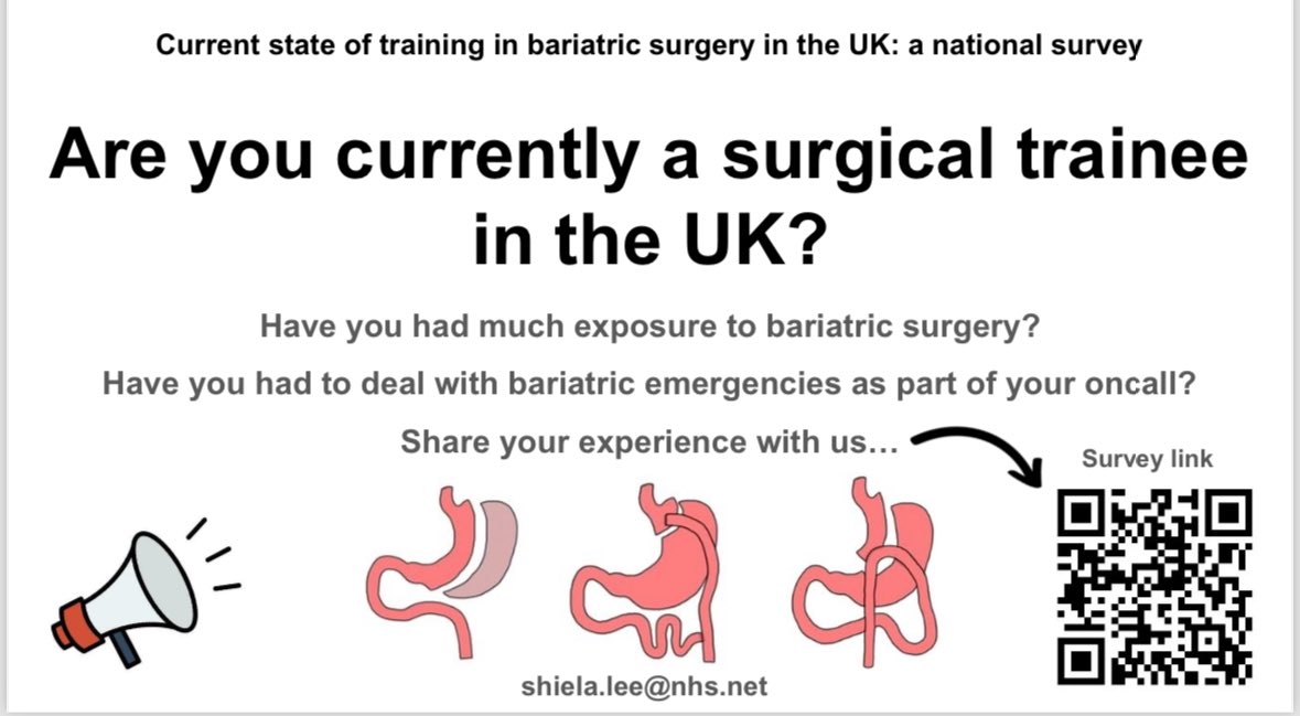 Upper GI and general surgical trainees - what is your experience of bariatric training in the UK?

 docs.google.com/forms/d/e/1FAI…