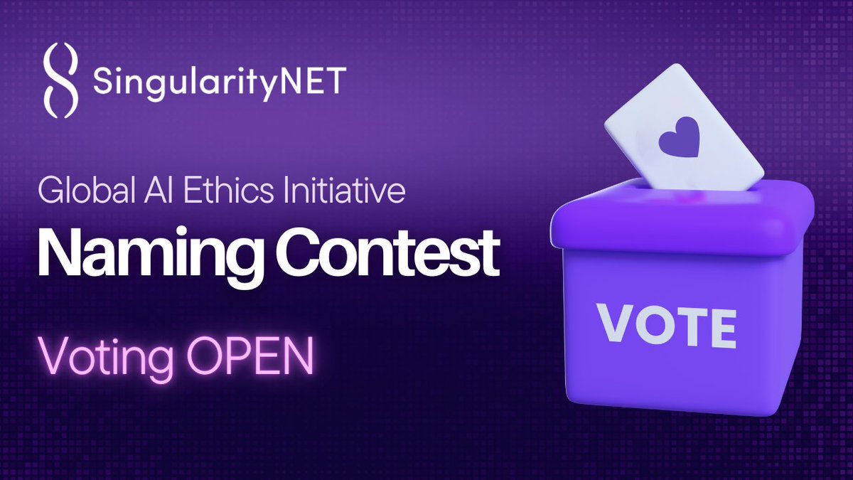 SingularityNET's tweet image. 🗳 Vote to Help Decide the Name of Our New Global AI Ethics Initiative

Last month, we announced a new Global #AI Ethics Initiative to empower everyone&apos;s voice to be heard on AI ethics and global AI governance. Following this announcement, we invited you, the #SingularityNET…