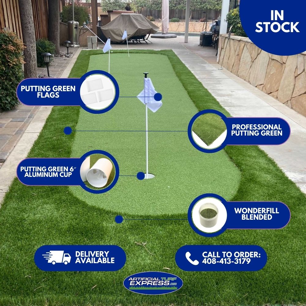 ArtTurfExpress's tweet photo. Want to install a putting green yourself? Get everything from high-quality turf, to putting infill, golf cup caps, flag assemblies and more here at Artificial Turf Express! We also deliver around the Bay Area! ⛳️

📞Call to Order: 408-413-3179

🛒 Shop: https://t.co/XxP6criufB https://t.co/IyKFib0dAs