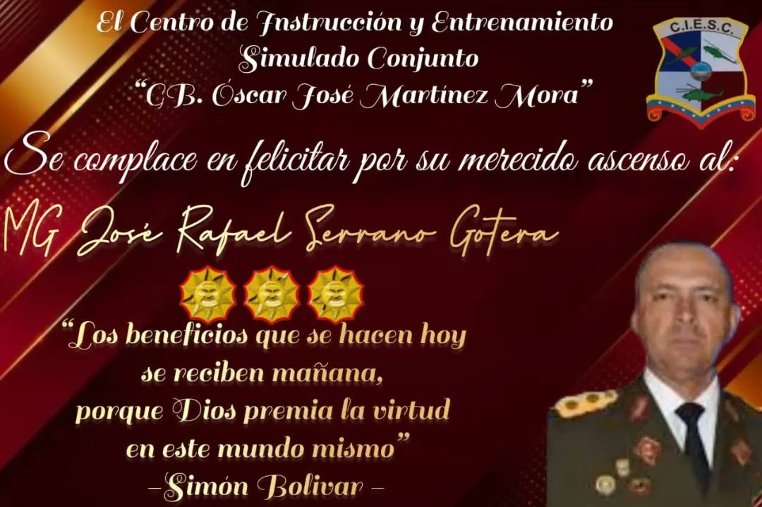 ciesc_ve's tweet photo. 🎉 #Felicitaciones ll el @ciesc_ve, se complace en felicitar a nuestros Mayores Generales y Almirantes por su merecido ascenso. https://t.co/i5mHPYp8s2