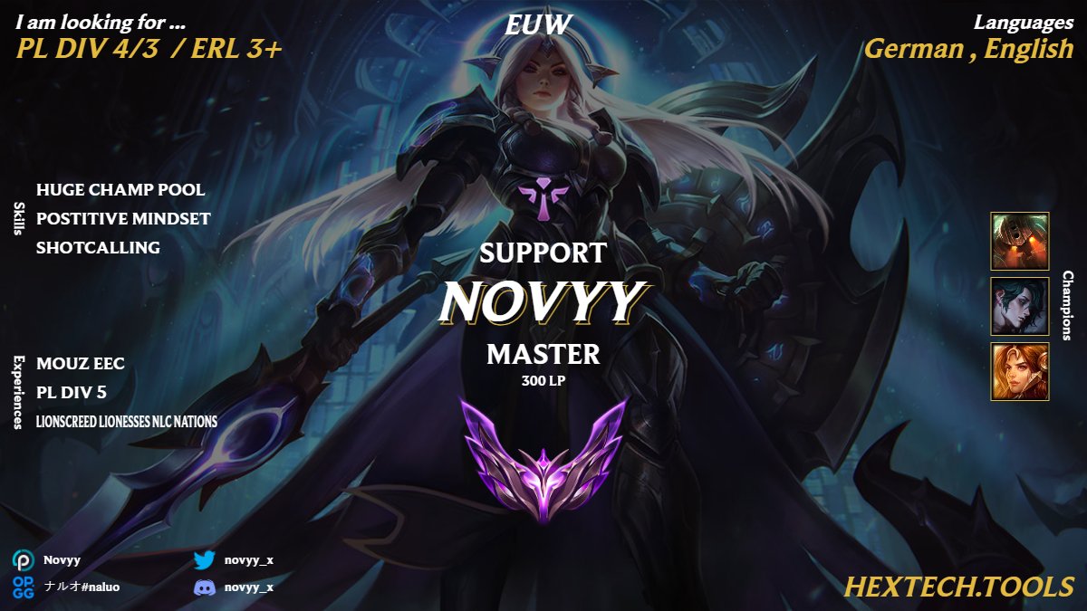 After a split in the Prime League with Semper, we have decided to explore our options - <a href="/novyy_x/">novyy</a> 

We are now LFT for the upcoming split

DM for more info

Likes and retweets are greatly appreciated !