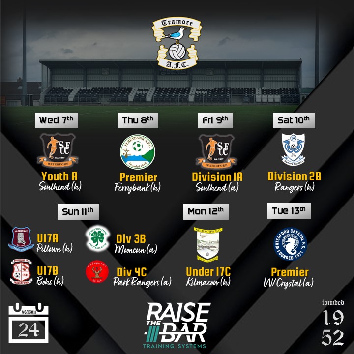 𝙁𝙤𝙤𝙩𝙗𝙖𝙡𝙡 𝙞𝙨 𝘽𝘼𝘾𝙆 !!!

Not long to go now until the shortened 2024 season commences. We have 7 DAYS of football action to look forward to as our 9 junior teams take to the pitch.
