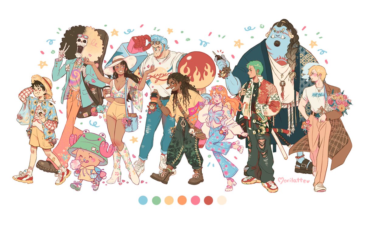 morilatte_art's tweet image. Mugiwara fashion! 🌟🎉 #onepiece