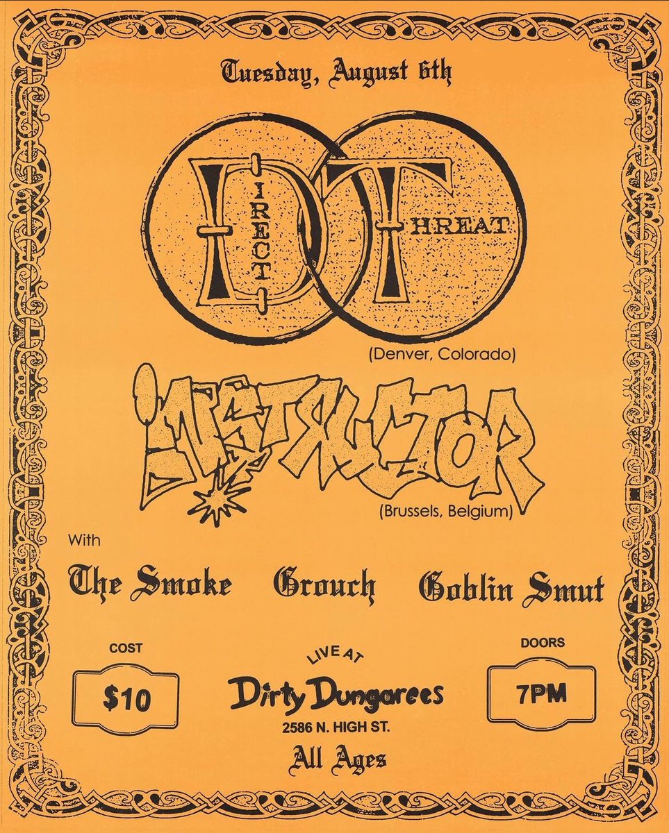 Playing this ripper tomorrow at the infamous Dirty Dungarees Colosseum

Come catch The Smoke