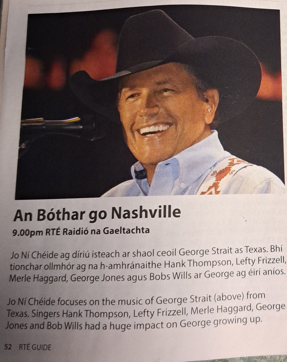 Jo Ní Chéide (@raidiojo) on Twitter photo Clár speisialta anocht faoi <a href="/GeorgeStrait/">George Strait</a> ar <a href="/RTERnaG/">Raidió na Gaeltachta</a> 9.00-11.00
#AnBóthargoNashville Clár speisialta anocht faoi <a href="/GeorgeStrait/">George Strait</a> ar <a href="/RTERnaG/">Raidió na Gaeltachta</a> 9.00-11.00
#AnBóthargoNashville