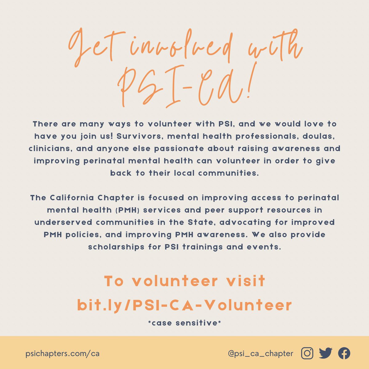 PSI_CA_Chapter's tweet photo. Join us in welcoming Karyn Sprinkle, MSN, RN, PMH-C to the PSI-CA board! 💙🎉Ready to get involved? We are looking for volunteers to help us expand upon our mission to increase awareness, education &amp; treatment of perinatal mental health  volunteer visit https://t.co/QJ6CXWgxN6 https://t.co/eRoHNy50t7