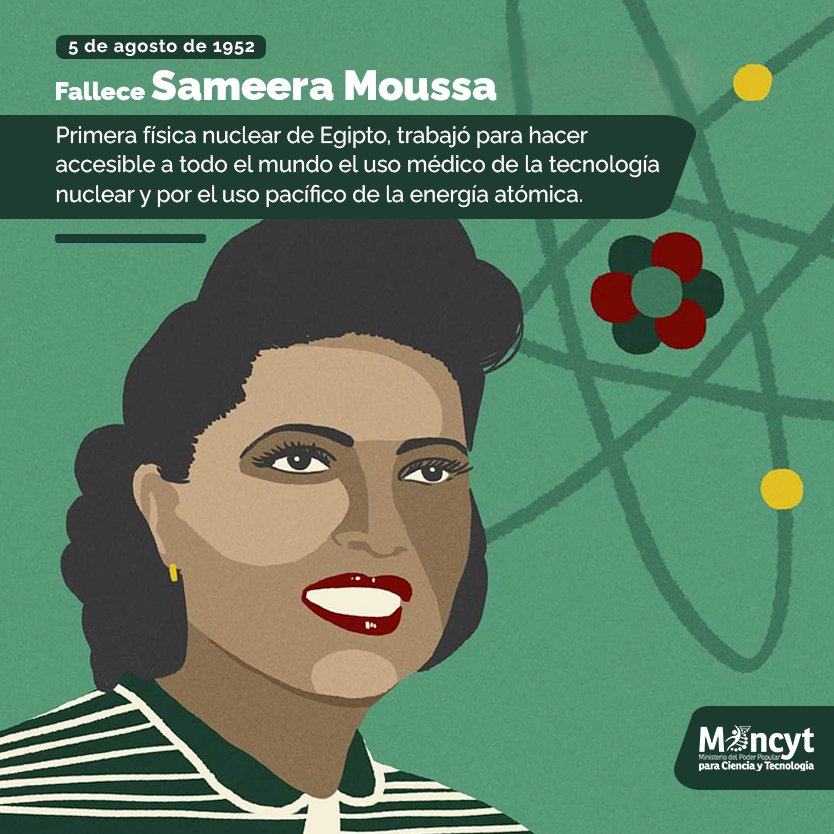 #Efemérides | #5ago Fallece la física nuclear, Sameera Moussa ⚛️ #PatriaSoberanaYPlena