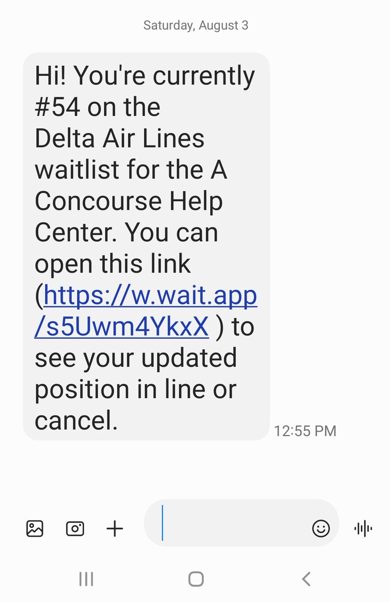 HartMallory's tweet photo. When I went to speak to a @Delta gate agent I was told to speak to the help desk. When I relayed that I had been on the wait list for the help desk for 2 hours he replied "OK" and walked away. Is this standard customer service in the Atlanta airport? https://t.co/8PPCIQvlq7
