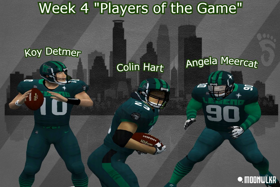 Minnesota Legend - Official SFL Team (@mn_legend_sfl) on Twitter photo The Minnesota D# showed up against the Louisiana Revolution in week 4 and proved they should be taken serious. With that said, here are some standouts!
Offense - Colin Hart
Offense - Koy Detmer
Defense - Angela Meercat
<a href="/simulationfl/">Simulation Football League</a>
#football #Minnesota
<a href="/moonwlkrthc/">MOONWLKR Delta-8</a> The Minnesota D# showed up against the Louisiana Revolution in week 4 and proved they should be taken serious. With that said, here are some standouts!
Offense - Colin Hart
Offense - Koy Detmer
Defense - Angela Meercat
<a href="/simulationfl/">Simulation Football League</a>
#football #Minnesota
<a href="/moonwlkrthc/">MOONWLKR Delta-8</a>