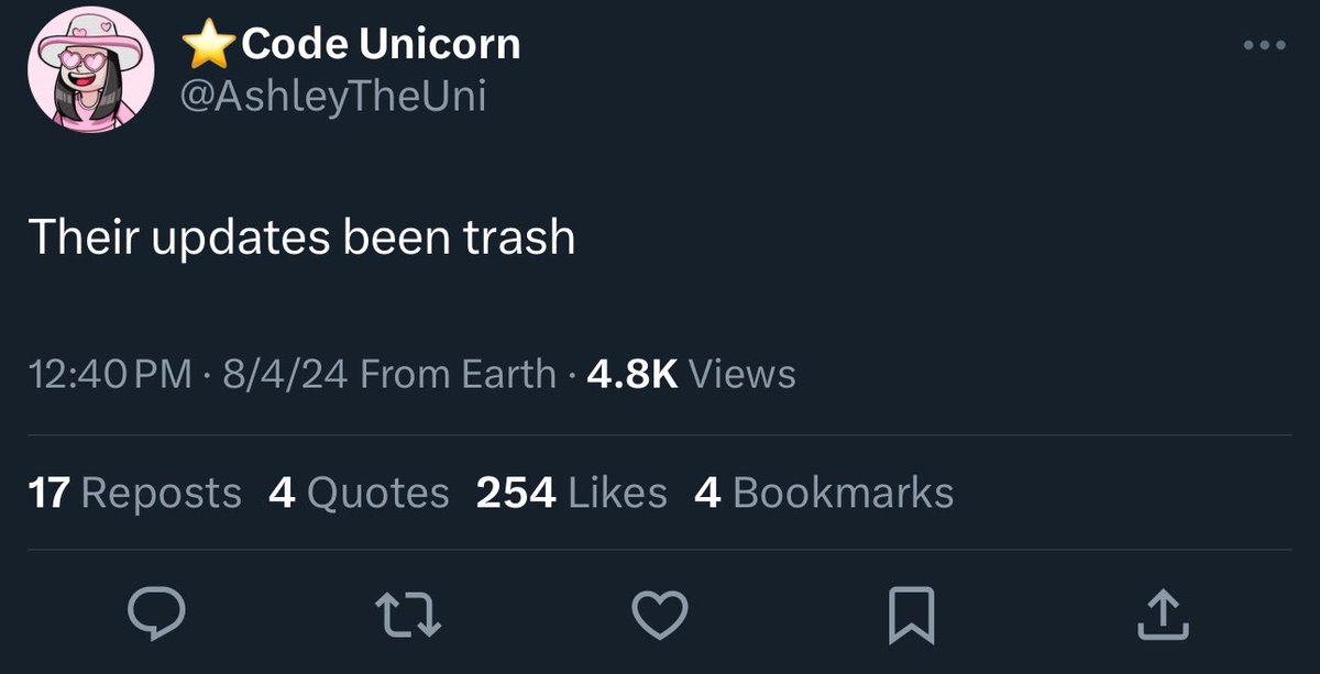 iiinxthann's tweet photo. @cyder_tv even their own creators that are attached to the game don’t like the state of the updates and game…anyways- https://t.co/FmzBnRBBIk