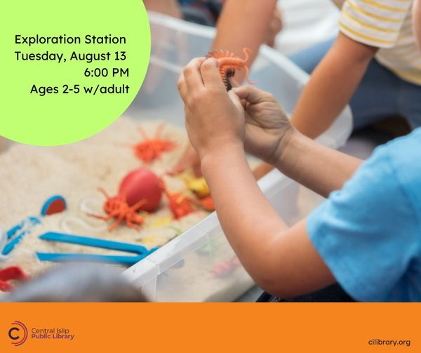 Join A Time For Kids, Inc. as they run this multi- sensory story time created to engage children's five senses exploring textured crafts and sensory bins. Don't forget to register: rb.gy/stev4m