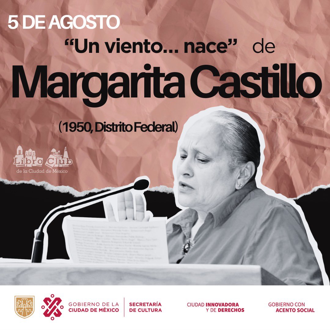 ComunitariaCdMx's tweet photo. La #RedDeLibroClubes de la Secretaría de @CulturaCiudadMx te invita a leer el cuento “Un viento… nace” de Margarita Castillo quien a demás de ser conocida como la voz de la poesía, cuenta varios años de experiencia en distintas producciones radiofónicas en @RadioUNAM. https://t.co/rkAI1wdlhq