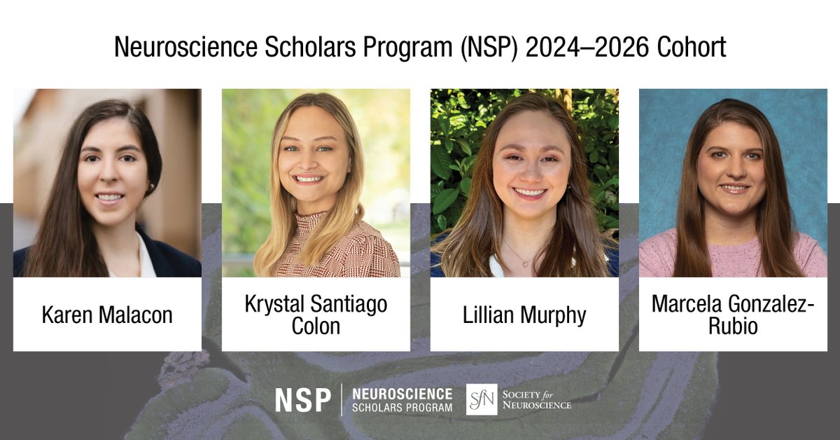 SfNtweets's tweet photo. Kicking off #NSPWeek with a warm welcome to the 2024–2026 Neuroscience Scholars Program (NSP) cohort.
These #NeuroScholars will join a growing network of over 1,200 underrepresented neuroscientists at all career stages dedicated to supporting the advancement of their careers in neuroscience.
Find out more about the newest #NSPeeps and stay tuned to learn more about the Neuroscience Scholar Program this week!
🔗 https://t.co/uQhFNClSXu
#NeuroTwitter #SciTwitter #MedTwitter #AcademicTwitter