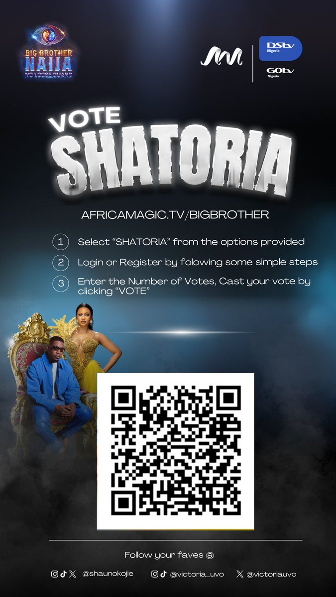 Victoria_uvo's tweet photo. Team Shatoria, we need your support now more than ever! Voting is the only way to keep our dynamic duo in the BBNaija house. 
Voting starts by 9:00p.m., so let's make every minute count. Vote, vote, vote to keep Shatoria in the game, we can't do this without you 🙏🏾 
#BBNaija https://t.co/fXjfmJL3vp