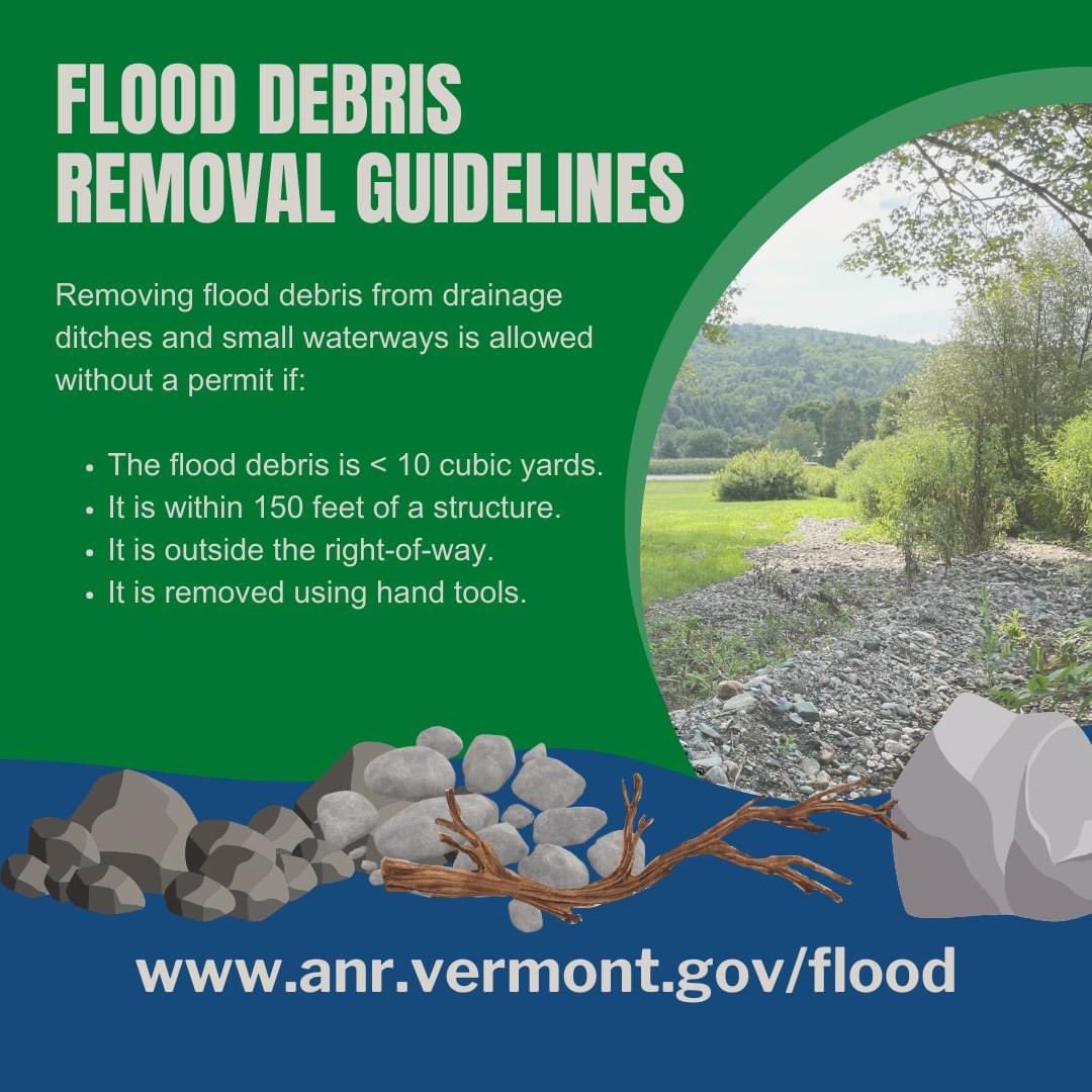 GovPhilScott's tweet photo. It's important, especially as many areas continue to see rainfall, to clear flood debris from drainage ditches and small streams. If you're removing less than 10 cubic yards of debris with things like shovels, chainsaws or come-alongs, you can do so without a permit. https://t.co/86XDTnSsK7