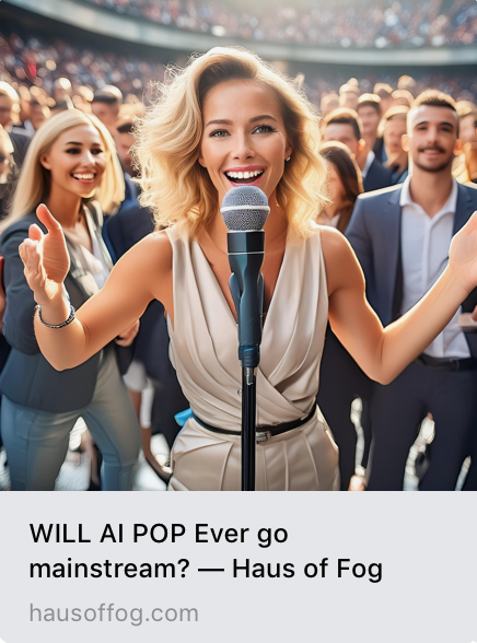 MatthewJKaplan's tweet photo. Will AI-generated music soon be topping the charts and worming our ears? To help answer these questions, I talked to musician and @HiFutureMoments co-founder @garygarylevitt 

https://t.co/2TyKIil0m6

Follow @hausoffog for more discussions about Art and Artificial Intelligence. https://t.co/TK91jzxat3