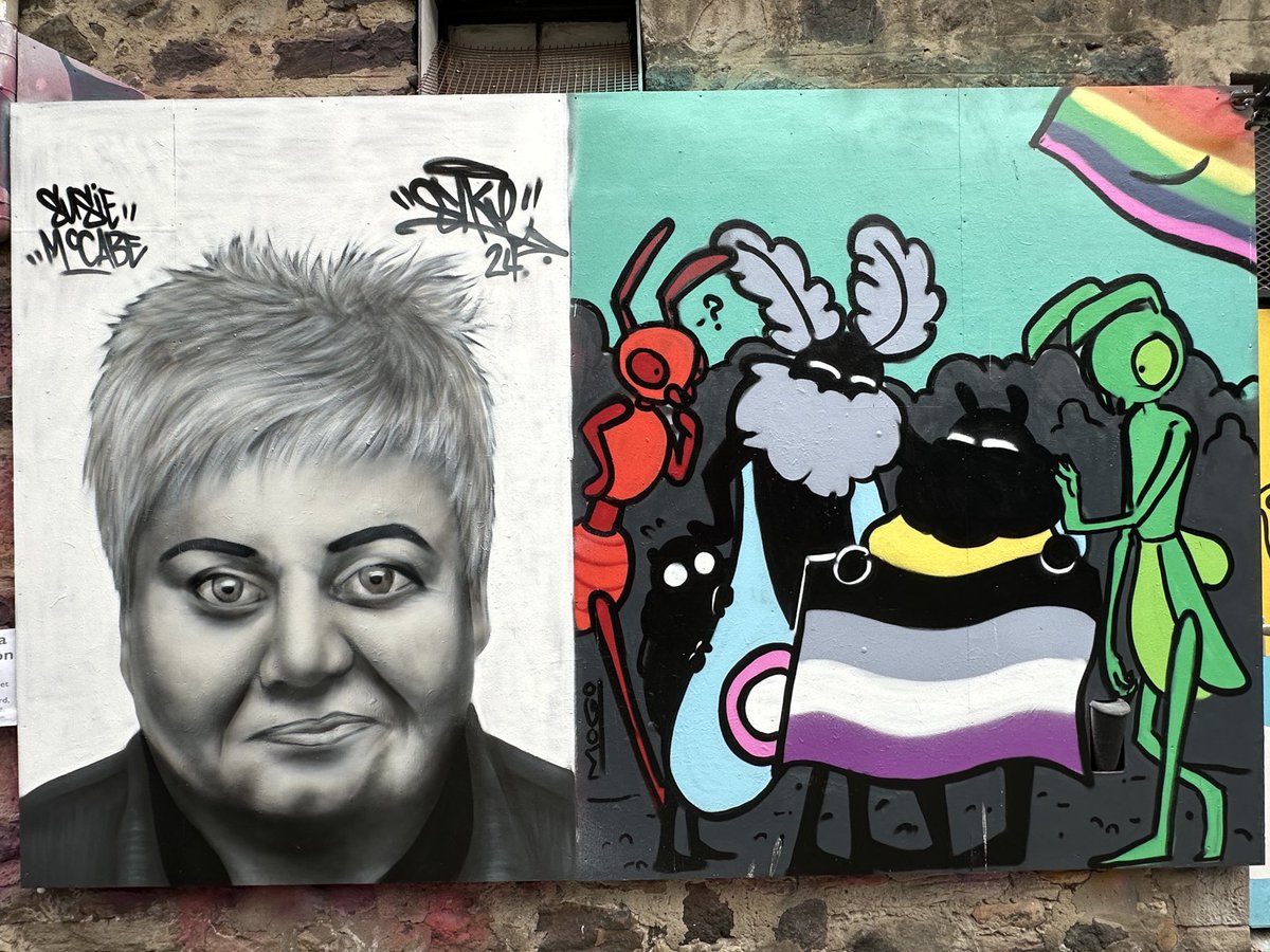 Artwork from the first weekend of the ⁦<a href="/edfringe/">Edinburgh Festival Fringe</a>⁩ event at the Quality Yard in Leith. ⁦<a href="/OrganYard/">David Organ, Quality Yard, Leith, Edinburgh</a>⁩ More live painting over the next 3 Saturdays.