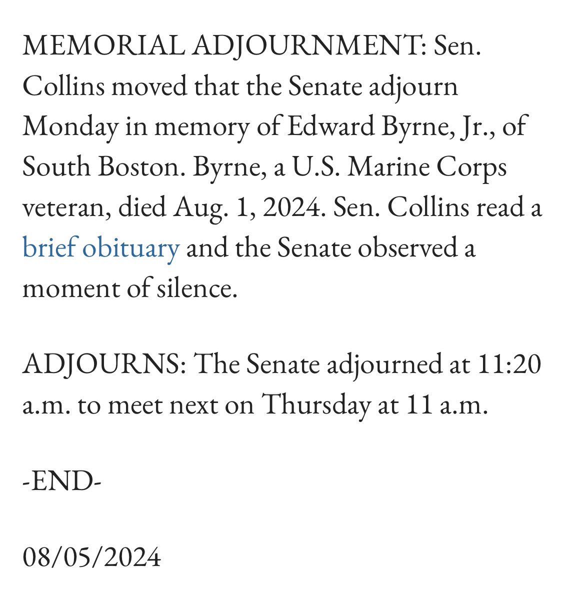 President_L718's tweet image. Thank you to Senator Nick Collins for recognizing Marine Corps Veteran &amp;amp; Retired Boston Local 718 Firefighter Edward Byrne, Jr on the floor of the Senate on the same day that critical PFAS legislation was advanced to the Governor. 
@nickcollinsma 
@LOCAL_718