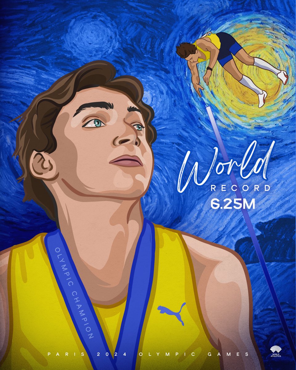 WORLD RECORD 🚀

🇸🇪's <a href="/mondohoss600/">Mondo Duplantis</a> is your back-to-back Olympic pole vault champion with 6.25m ‼️

#Paris2024 #Olympics