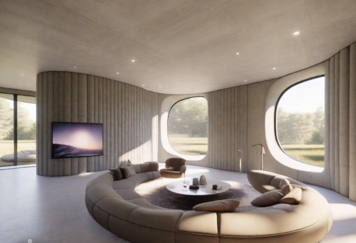 Embracing the elemental forces of nature, this unique abode stands unyielding. Every curve, every line, a testament to resilience and innovation...