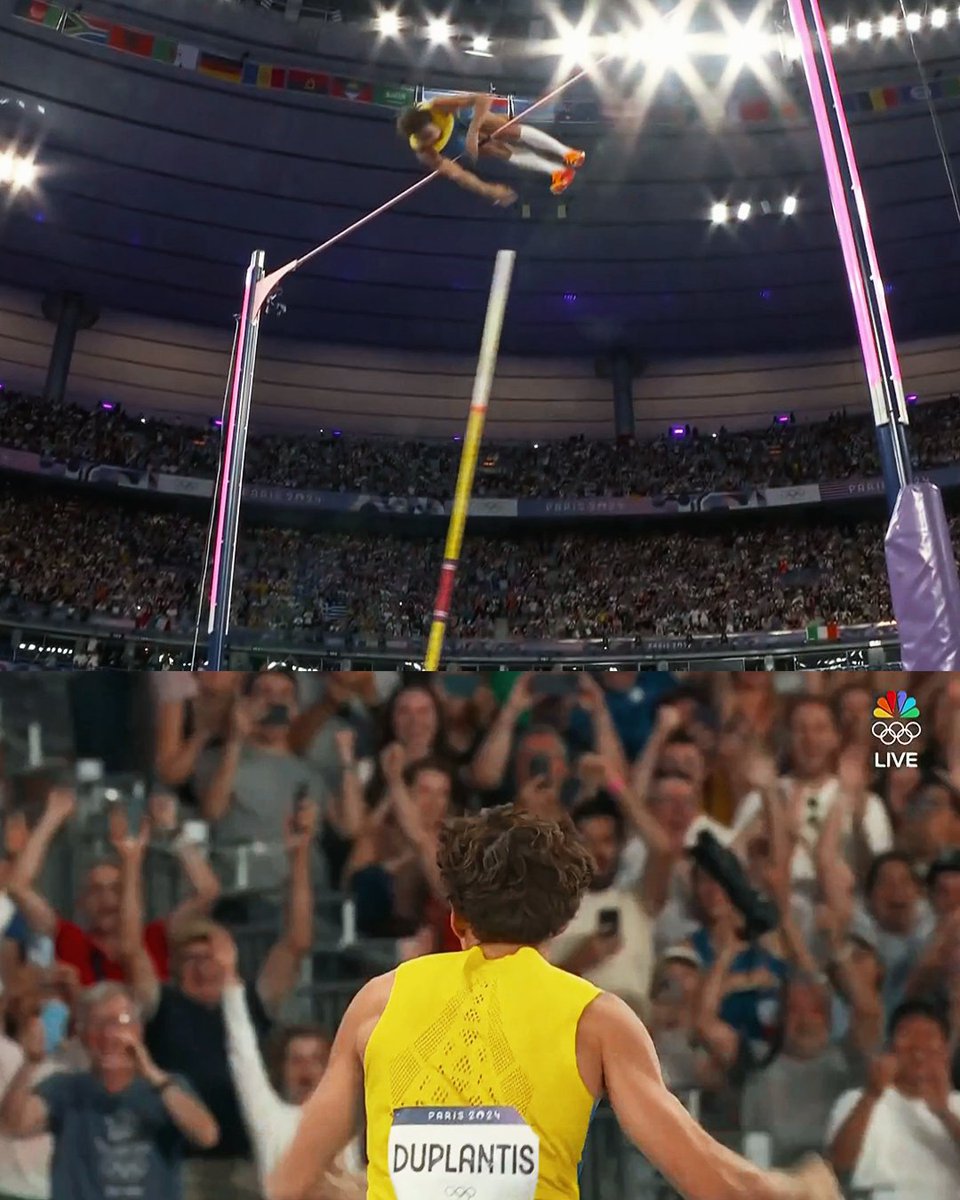travismillerx13's tweet image. THE CROWD GOES WILD!! 6.25m

🇸🇪MONDO DUPLANTIS BREAKS THE POLE VAULT WORLD RECORD AGAIN!!! 🐐 #ParisOlympics