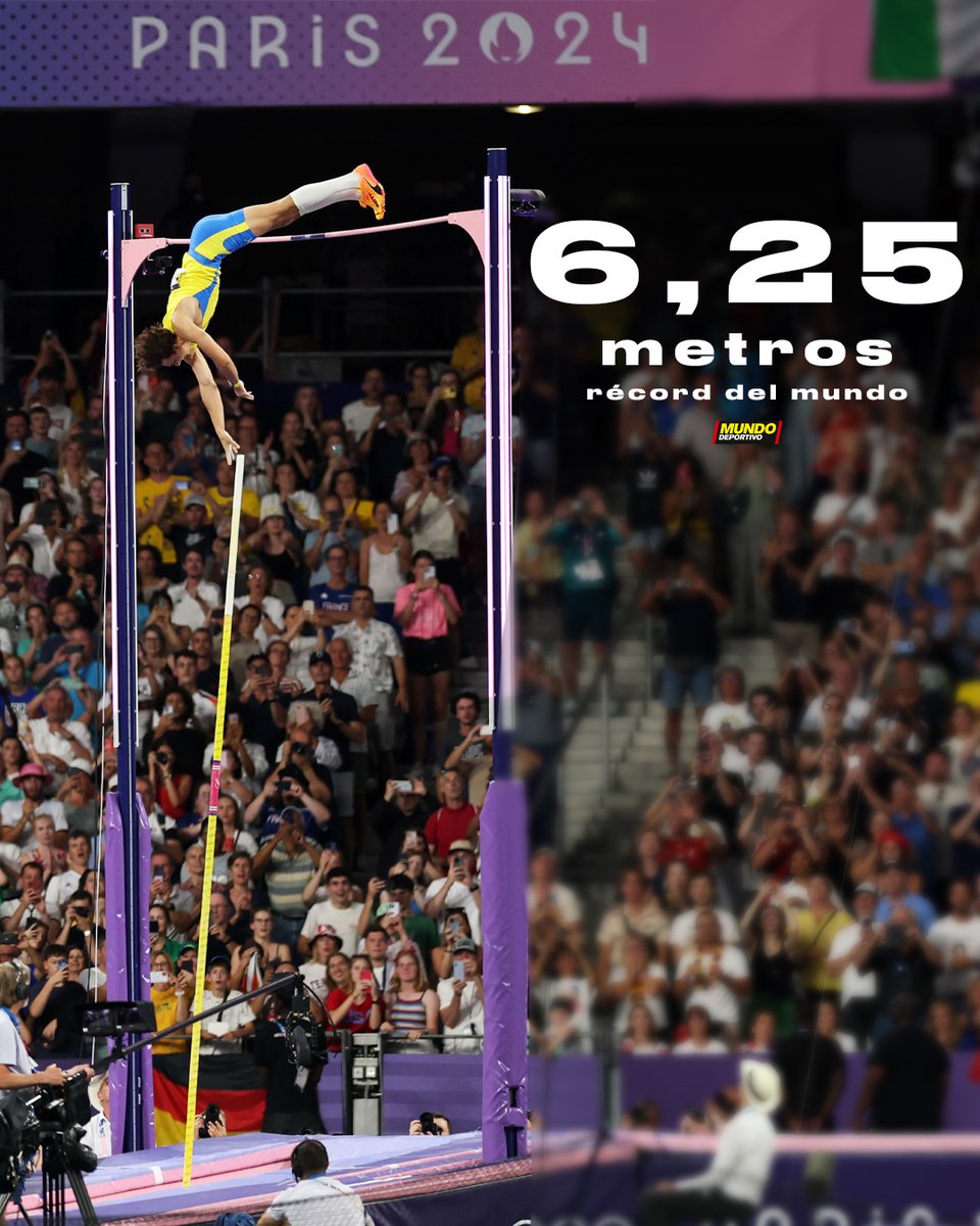🤯 𝟲,𝟮𝟱 𝗠𝗘𝗧𝗥𝗢𝗦

👏 Increíble lo de Duplantis en #Paris2024