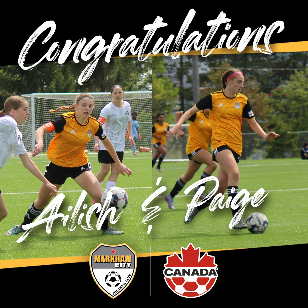 Markham_SC's tweet photo. Congratulations to Ailish Hennessy & Paige Rueffer who were called up to play for Canada this week at the 2024 Concacaf Girlβs Under-15 Championship in Alajuela, Costa Rica!
Read more: https://t.co/5hmT3uuRLS
#TheMarkhamWay | #CANW15 https://t.co/tBWcMrWHve