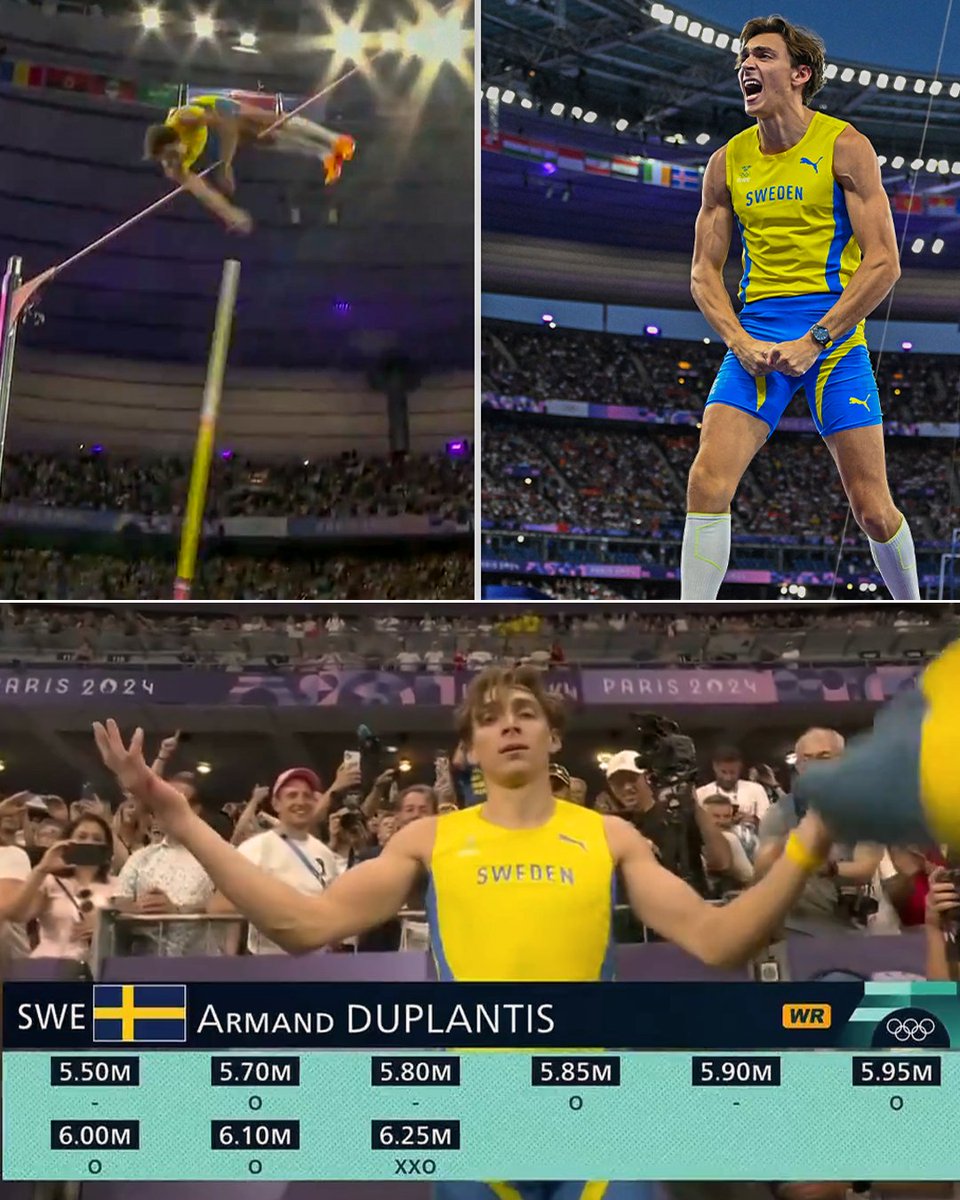 SportsCenter's tweet photo. ARMAND DUPLANTIS SETS THE MEN'S POLE VAULT WORLD RECORD 🇸🇪 https://t.co/aoSEu8YXrL
