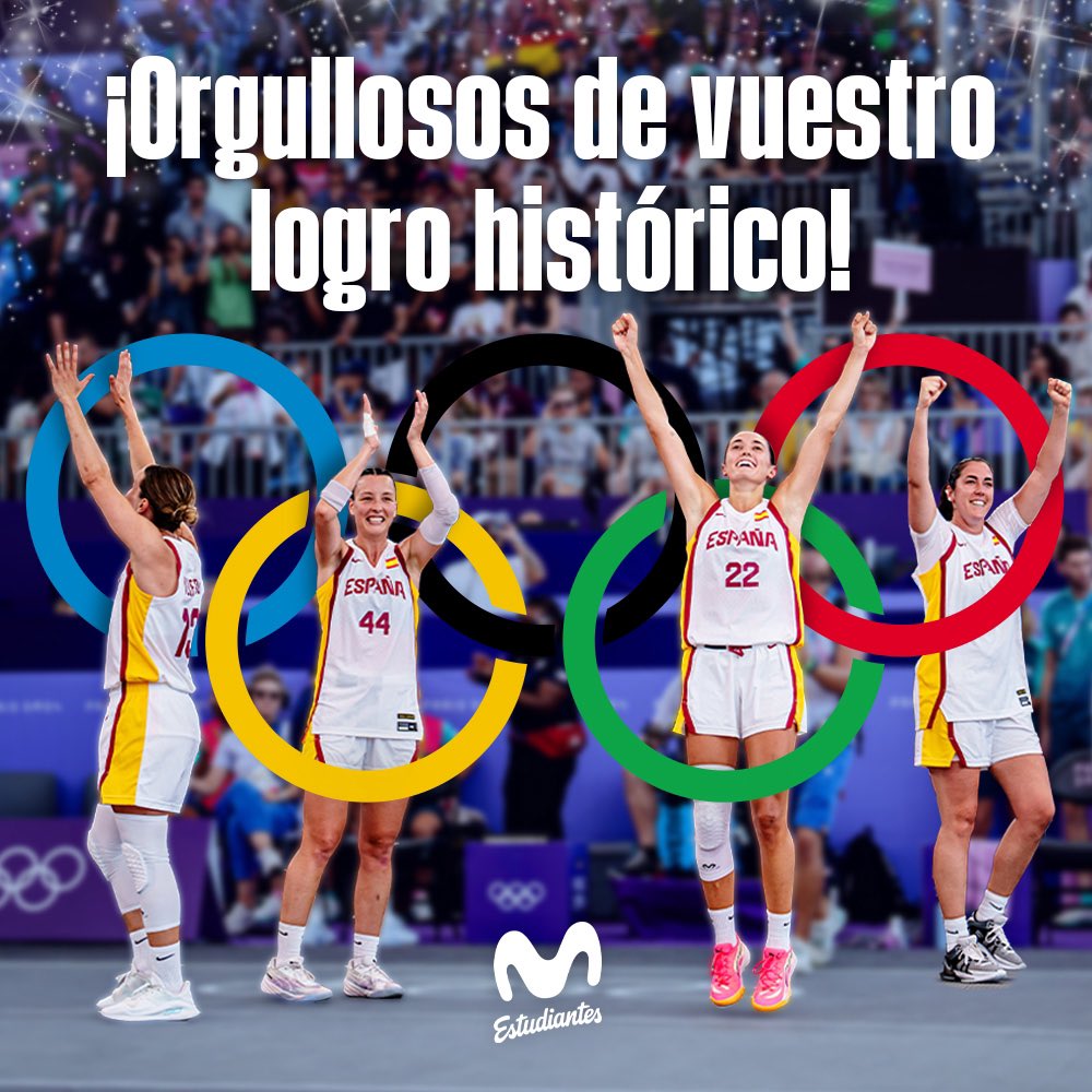 MovistarEstu's tweet photo. No fue posible, 🥈 para la #SelFEM3x3 🇪🇸 en #Paris2024 

No pudo ser, pero conseguisteis un logro histórico. 💪 ¡Muy orgullosos de vosotras! Sobre todo de nuestras women in black, Gracia Alonso de Armiño y @juanacamilion, y de nuestra ex estudiantil, @sygueravide13 . 💪🖤 https://t.co/tTZFJvnhQr