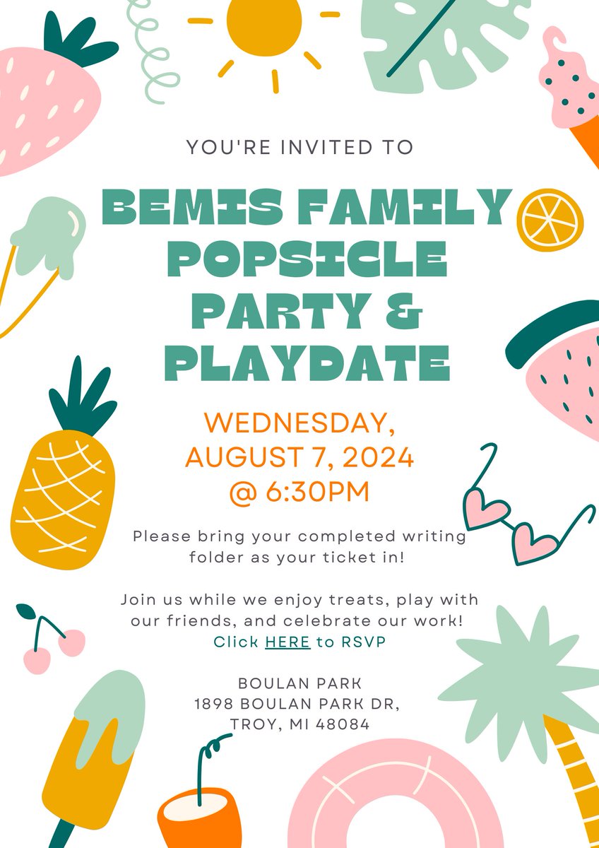Harleen Singh (@harleenksingh) on Twitter photo Hey Bemis Families! Join us this Wednesday for our Bemis Family Popsicle Party! <a href="/MrsMorganFields/">Morgan Fields</a> Hey Bemis Families! Join us this Wednesday for our Bemis Family Popsicle Party! <a href="/MrsMorganFields/">Morgan Fields</a>