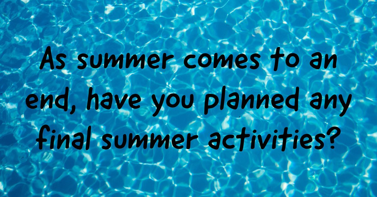 As school comes upon us, make final plans and activities with your youth group!