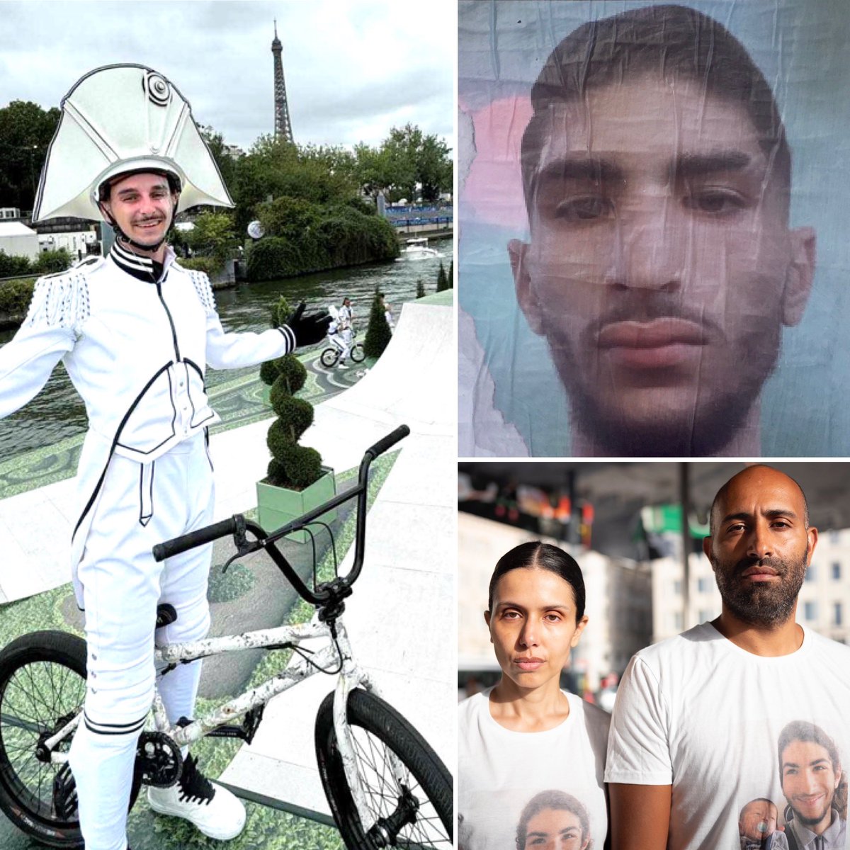 🇫🇷 FLASH | Visé par une enquête pour meurtre, le policier Romain Devassine, 26 ans, qui a tué Souheil El Khalfaoui, 19 ans, d’une balle dans le thorax lors d’un contrôle à Marseille en 2021, faisait du BMX à la cérémonie d’ouverture des JO de #Paris2024. La famille de Souheil a