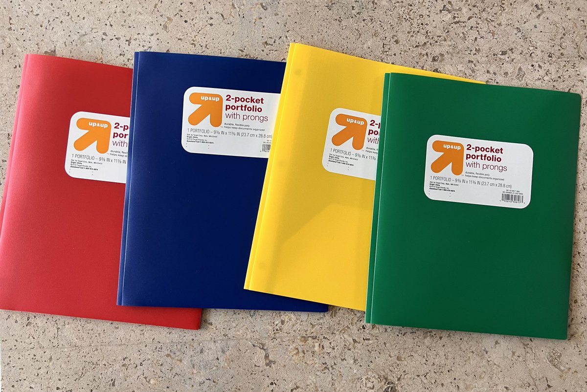 Family discussion- what color folder is for science, math, English and social studies?