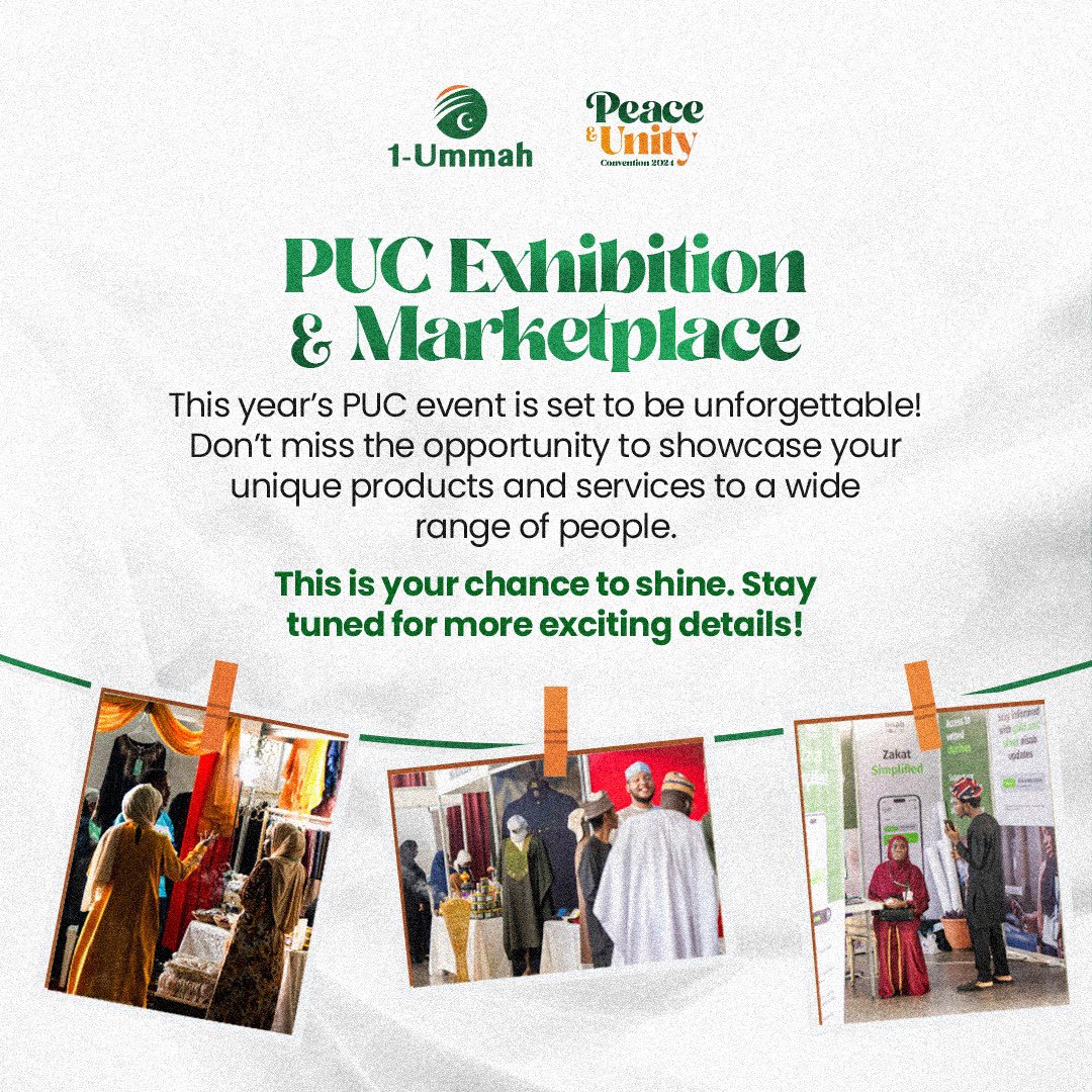 1ummahng's tweet image. A big part of the PUC is providing a space where individuals can showcase their business prowess.

Don't miss a chance to meet like-minded individuals and connect with long-lasting clients.

#puc2024 #businessowners #vendorscall #1ummah
