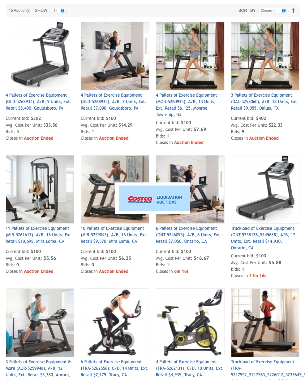 Shannon Jean on X Who has solved the problem of selling exercise equipment Costco Liquidation Auction continues to basically give this product away. 8 490 worth sold for 302 7000 worth sold for